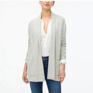 J. Crew Light Gray Open-Front Cardigan
